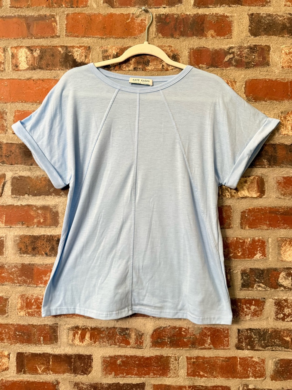 T40 - Light Blue Short Cuffed Sleeve Tee